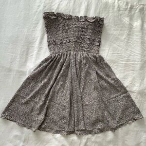 Bandeau leopard print dress